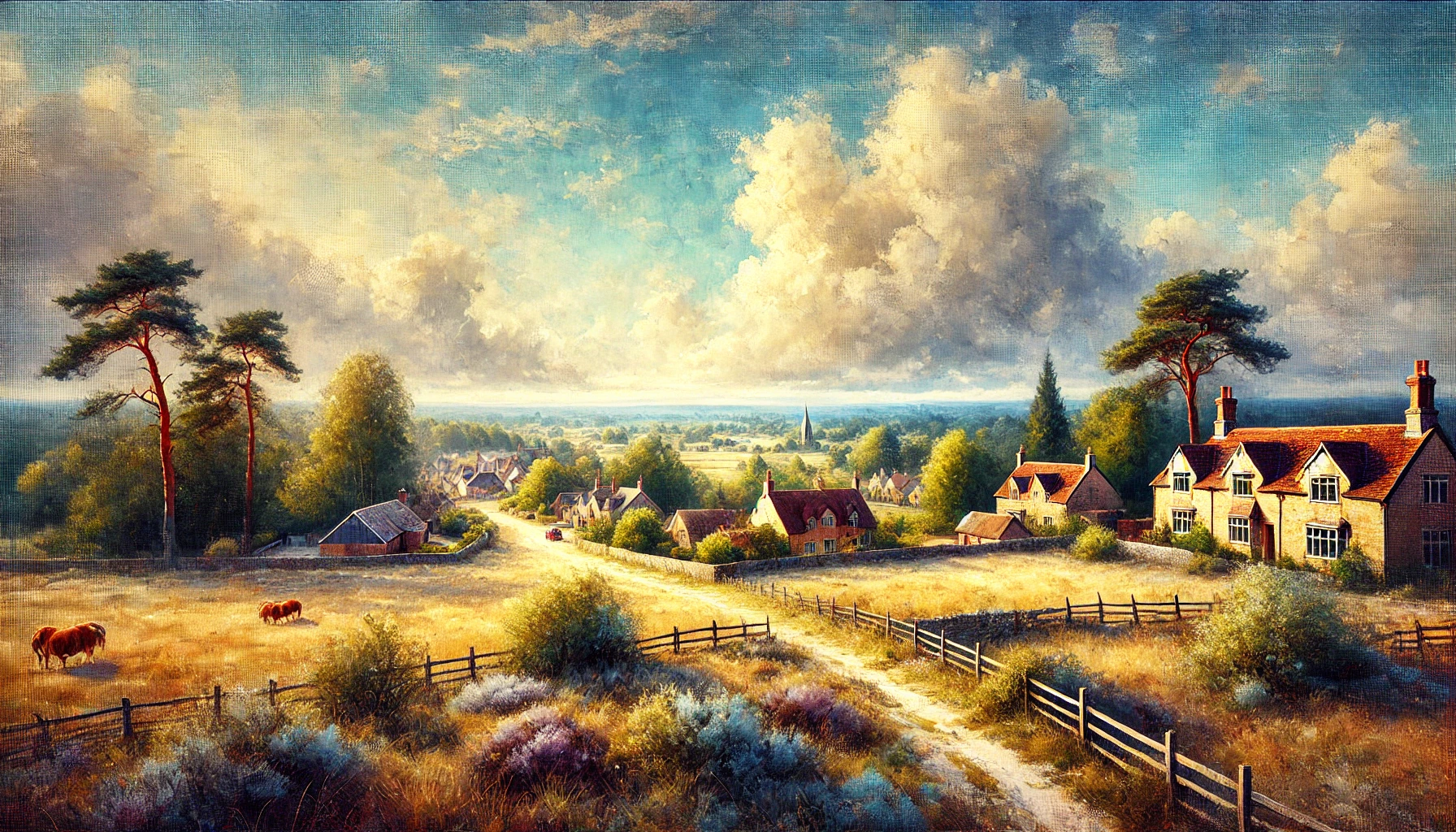 A wide format artistic depiction of Copythorne a